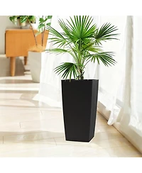 Streamdale Furniture 30" Tall Large Self-Watering Planter with Inner Tray & Water Level Monitor, Black
