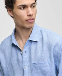 Sun + Stone Men's Long-Sleeve Striped Linen Shirt, Macy's Exclusive