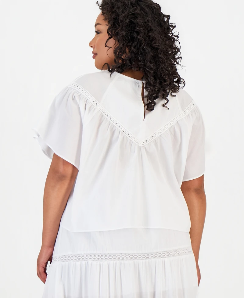 And Now This Trendy Plus Cotton Crocheted Top, Macy's Exclusive