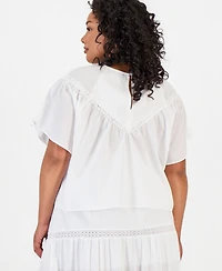 And Now This Trendy Plus Cotton Crocheted Top, Macy's Exclusive