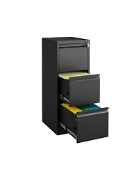 Rainsken 3 Drawer File Cabinet, Vertical Metal File Cabinet with Lock