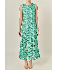 English Factory Women's Floral Embroidered Midi Dress