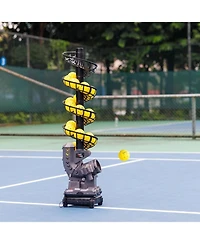 Furlihong Automatic Pickleball Machine with Oscillating Base, Adjustable Speed, Battery or Ac Power, and Tripod Compatibility for All Skill Levels