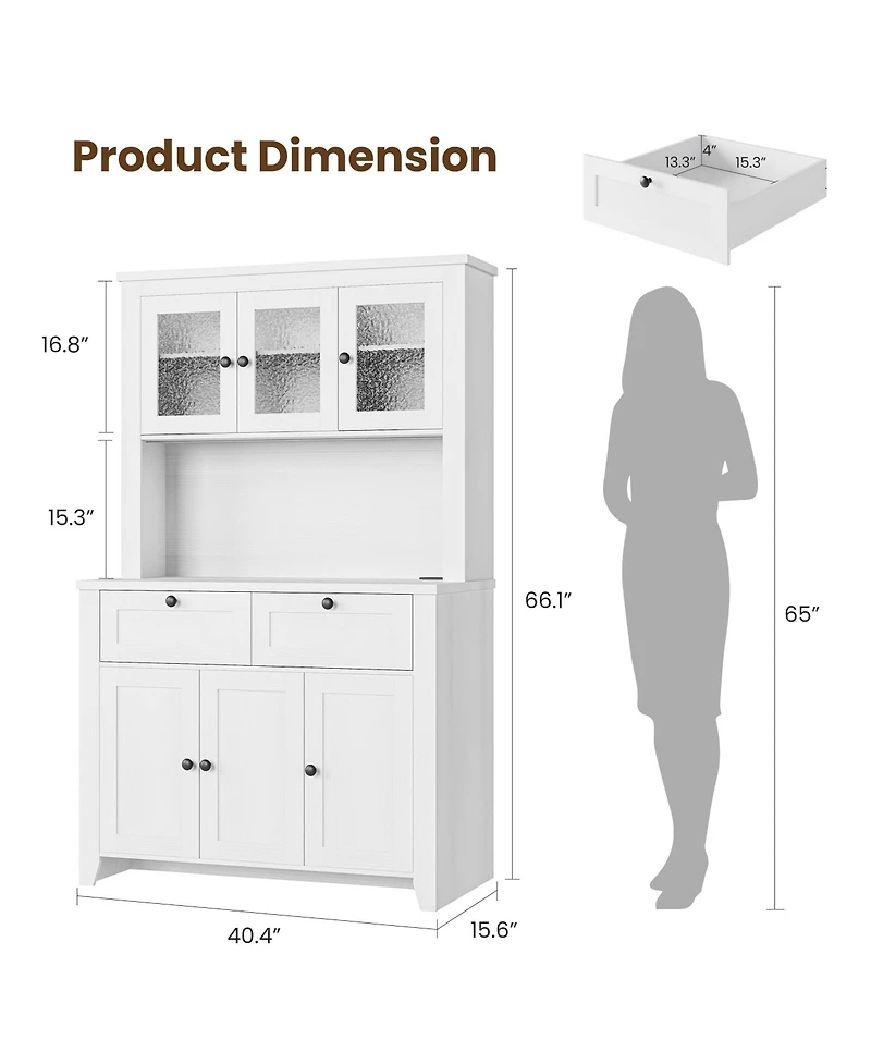 gaomon Pantry Cabinet with Charging Station