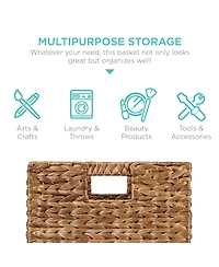 Best Choice Products 13x13in Hyacinth Storage Baskets, Set of 5 Multipurpose Collapsible Organizers