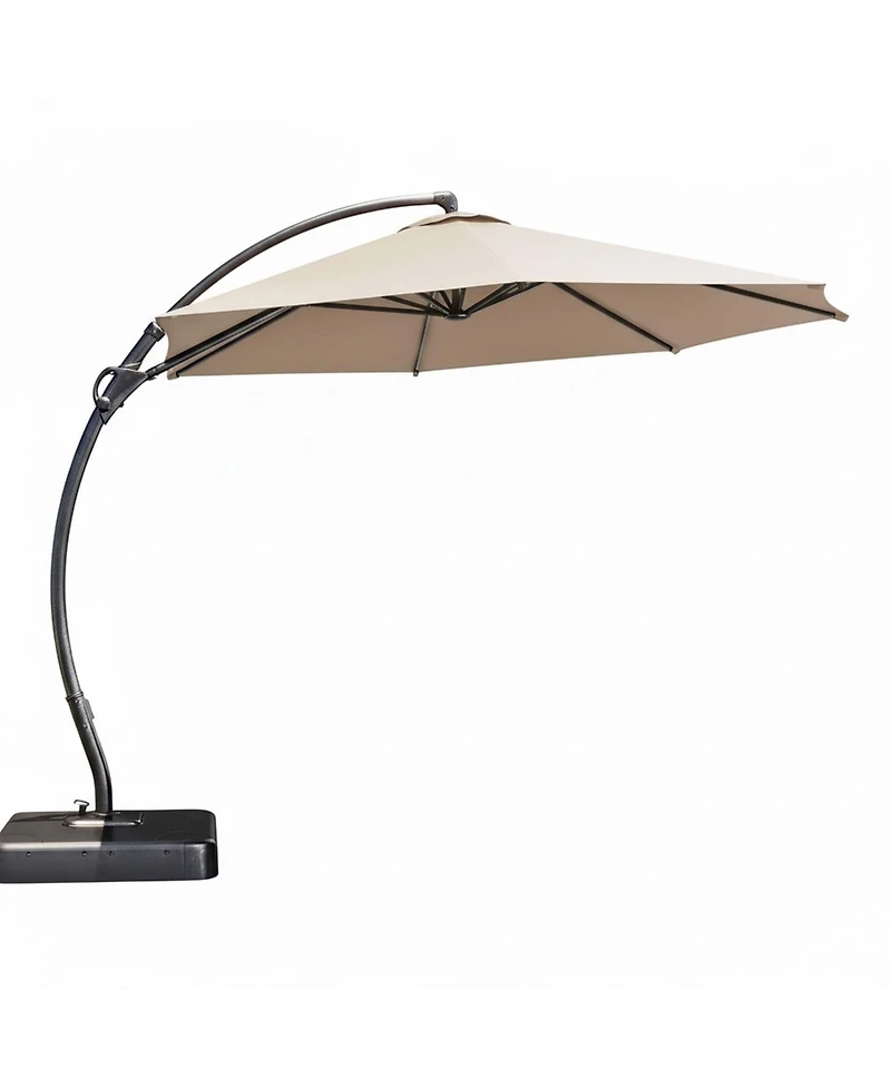 Boyel Living 12ft Luxury Cantilever Patio Umbrella with Weighted Base, Champagne