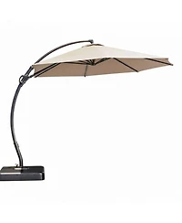Boyel Living 12ft Luxury Cantilever Patio Umbrella with Weighted Base, Champagne