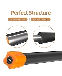 Signature Fitness Total Body Workout & Exercise Weighted Bar Padded Grip, 3 Pack