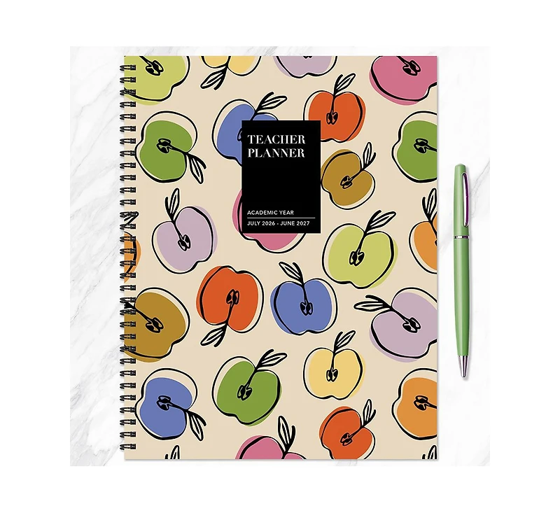 Tf Publishing Paper Goods July 2026 - June 2027 Apples Teacher and Home School Lesson Planning Book