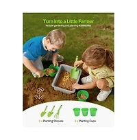 Slickblue Kids Outdoor Mud Kitchen Playset with Sink, Canopy & Accessories