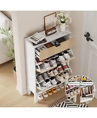 gaomon Fluted Modern Farmhouse Shoe Cabinet