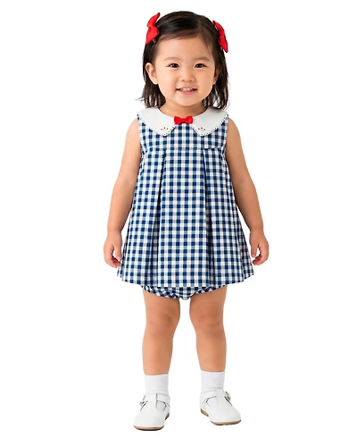 Sperry Baby Girls' Scallop-Collar Dress & Panties with Hairclip, 2-Piece Set