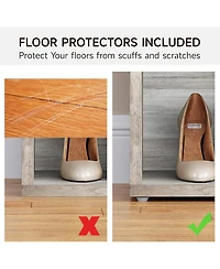 gaomon Gray 41" Padded Seat Shoe Storage Bench