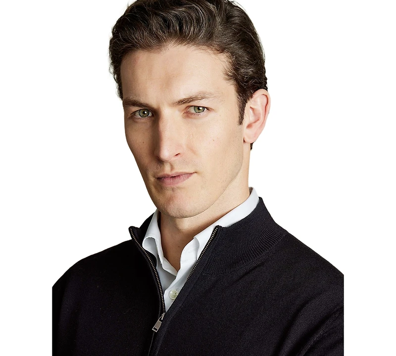 Charles Tyrwhitt Men's Oatmeal Chunky Merino Sweater