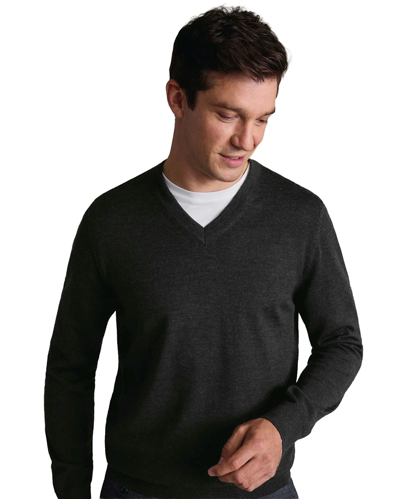 Charles Tyrwhitt Men's V-Neck Regular-Fit Sweater