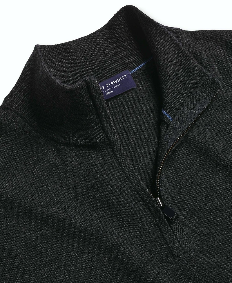 Charles Tyrwhitt Men's Long Sleeve Quarter-Zip Merino Wool Sweater