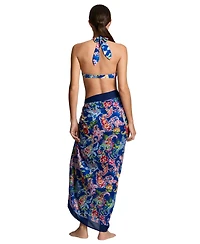 Lauren Ralph Lauren Women's Printed Border Swim Pareo Cover-Up Skirt