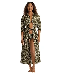 Lauren Ralph Women's Midi Shirt Dress Cover-Up