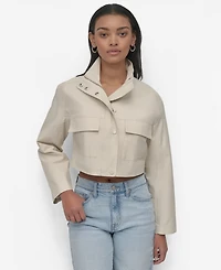 Dkny Jeans Women's Collared Cropped Utility Jacket