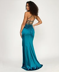 Emerald Sundae Women's Sweetheart Neck Ruched Gown