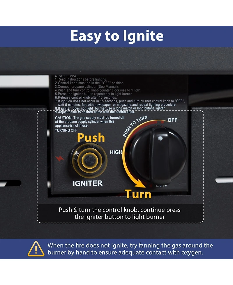 Gymax Set of 5 Patio Furniture Heavy-duty Frame Rattan Sofa w/ 60000 Btu Firepit Table