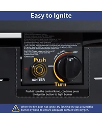 Gymax Set of 5 Patio Furniture Heavy-duty Frame Rattan Sofa w/ 60000 Btu Firepit Table