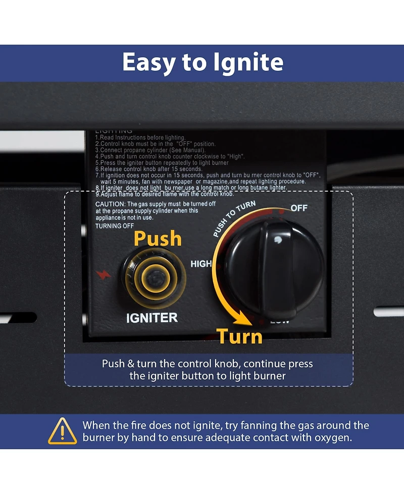 Gymax Set of 5 Patio Furniture Heavy-duty Frame Rattan Sofa w/ 60000 Btu Firepit Table