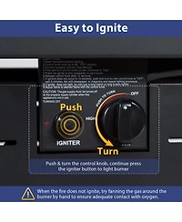 Gymax Set of 5 Patio Furniture Heavy-duty Frame Rattan Sofa w/ 60000 Btu Firepit Table