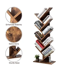 Sugift 8-Tier Free Standing Tree Bookshelf