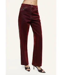 Nocturne Women's Velvet Straight-Leg Pants