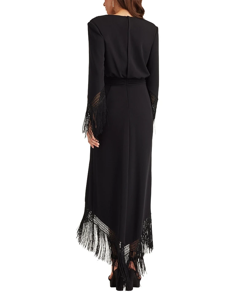 Tadashi Shoji Women's Azie Fringe Midi Dress