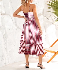 Cupshe Women's Dm Me Striped Midi Beach Dress