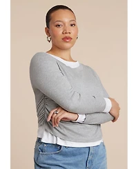 Eloquii Women's Layered Longsleeve Top