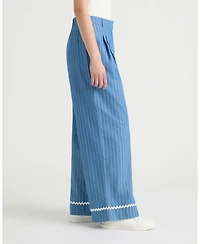 Nvlt Women's Wide Leg Trousers with Double Pleats