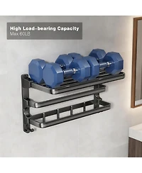 Yigii 24" Foldable Aluminum Towel Rack with 7 Hooks for Bathroom