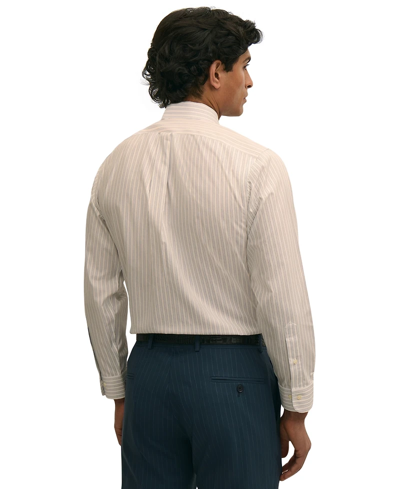 B by Brooks Brothers Men's Striped Spread-Collar Dress Shirt