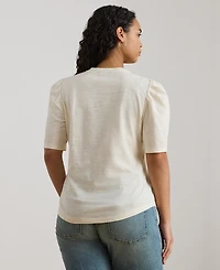 Lauren Ralph Plus Puff-Sleeve Top
