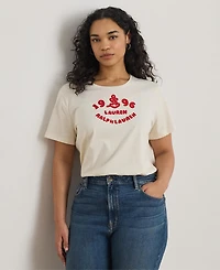Lauren Ralph Plus Embroidered Logo T-Shirt