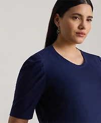 Lauren Ralph Plus Hamida Knit Crew Neck Top
