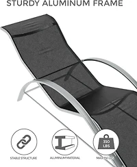 gaomon 3-Pack Pool Lounge Chairs, Patio Sunbathing Recliners with Backrest – Outdoor Tanning Chaise Loungers for Beach, Deck, Lawn