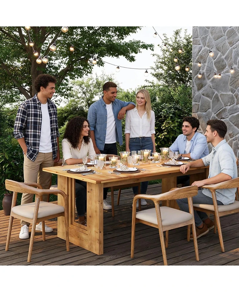 Tribesigns Solid Wood Dining Table for 6 People Rectangle Kitchen Table, Large Farmhouse Dinner Table for Dining Room, Living Room