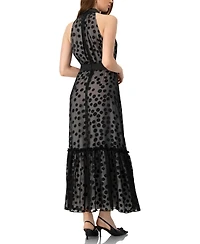 Ivonne Women's Halter Neck Polka Dot Maxi Dress