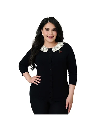 Unique Vintage Plus Size Bookworm Cardigan