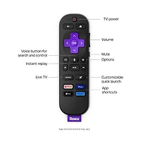 Roku 55" Select Series 4K Uhd Smart Tv Hdr, Dolby Audio, Voice Remote, Hdmi Cable, Cps 1-Year Protection Plan+Streaming kit-55R4C5KIT1