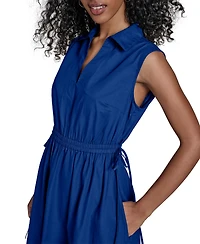 Calvin Klein Women's Cotton Drawstring Sleeveless Midi Dress