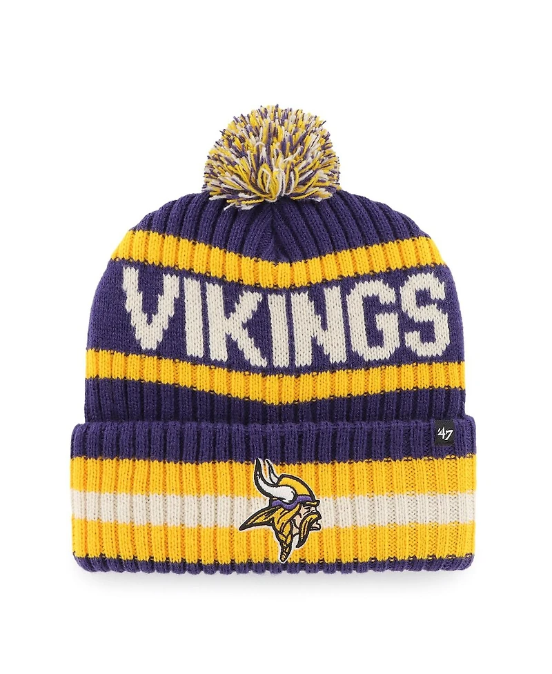 '47 Brand Men's Purple Minnesota Vikings Bering Cuffed Knit Hat with Pom