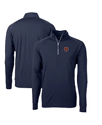 Cutter & Buck Men's Navy Chicago Bears Adapt Eco Knit Stretch Big Tall Quarter-Zip Throwback Pullover Sweatshirt