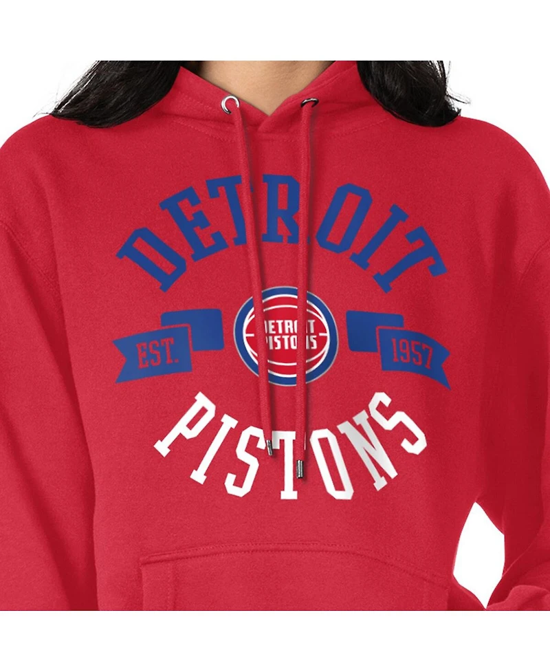 G-iii 4Her by Carl Banks Women's Red Detroit Pistons City Pullover Hoodie
