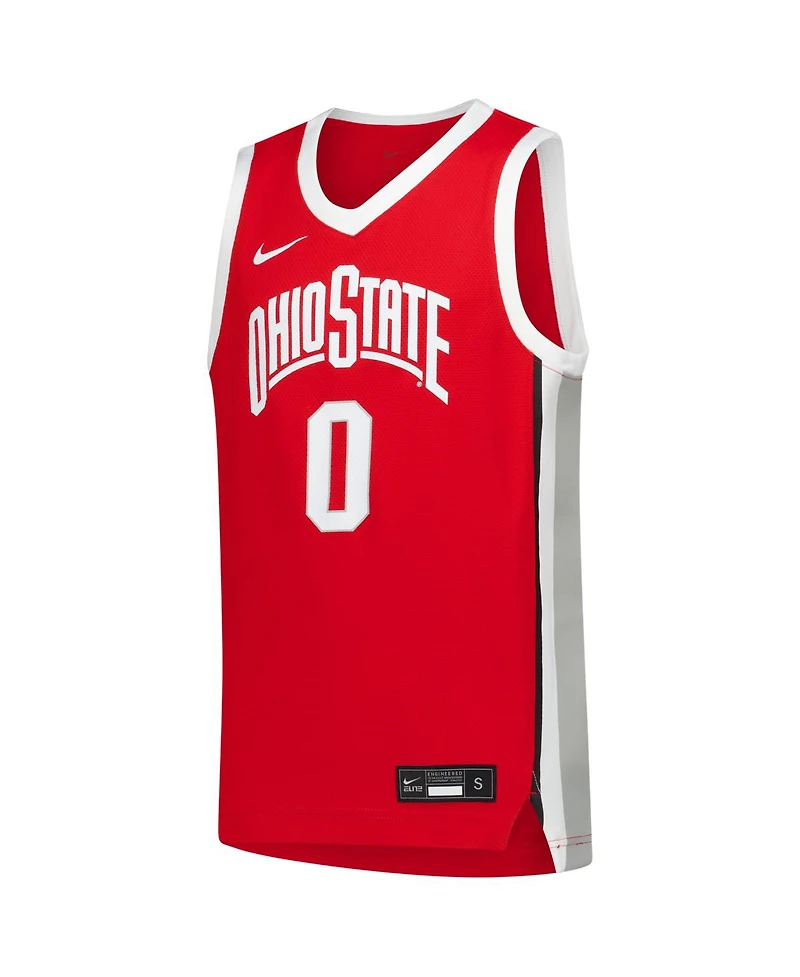 Nike Big Boys and Girls Scarlet Ohio State Buckeyes Replica Basketball Jersey
