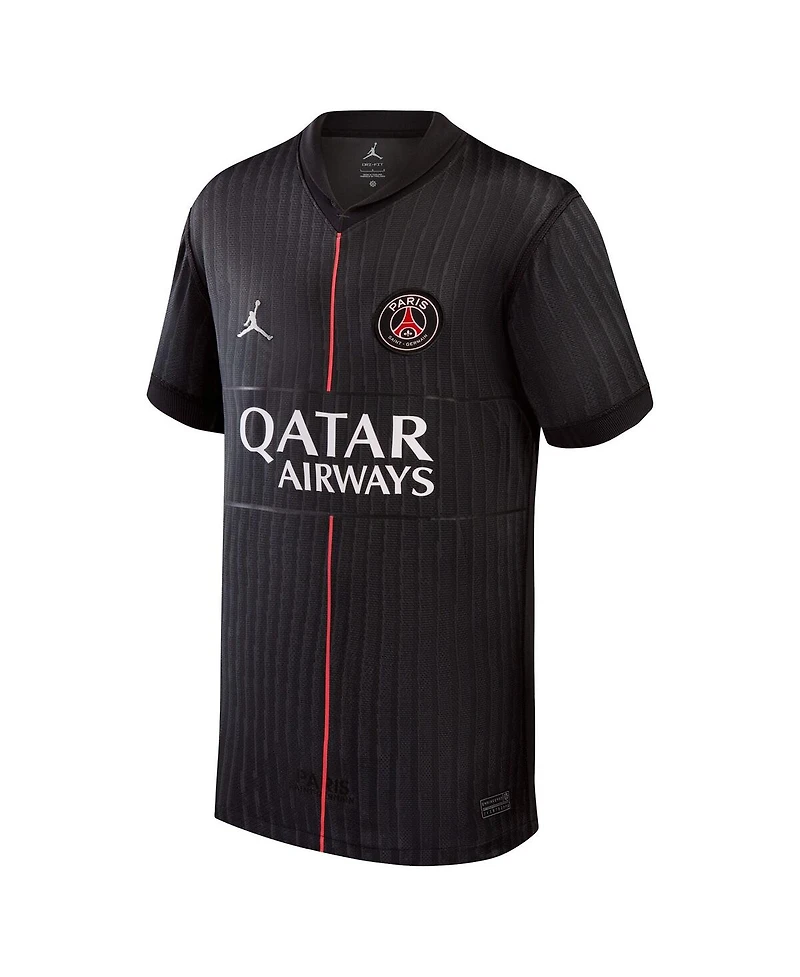 Jordan Big Boys and Girls Black Paris Saint-Germain 2025/26 Fourth Replica Jersey